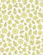 Yellow Leafy Branches Floral Medallion Rug