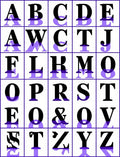 Alphabet Grid With Shadow Effect Rug