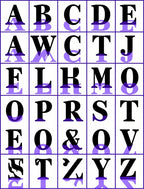 Alphabet Grid With Shadow Effect Rug