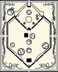Vintage Baseball Diamond Outline Border Rug