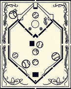 Vintage Baseball Diamond Outline Border Rug