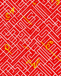 Crimson White Labyrinth Lines Rug