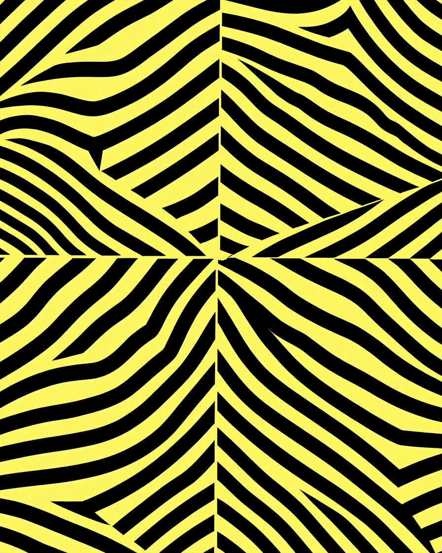 Bold Yellow Black Zebra Stripe Rug