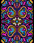 Vibrant Psychedelic Swirls Floral Rug