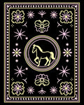 Yellow Horse Amidst Starry Flowers Rug
