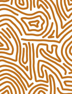 Rust Organic Contour Maze Rug