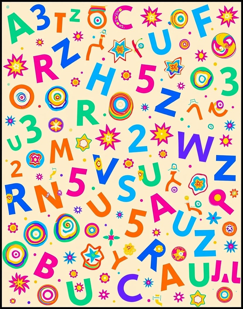 Playful Alphabet Shapes and Numbers Rug