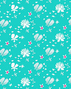 Aqua White Floral Starburst Scatter Rug
