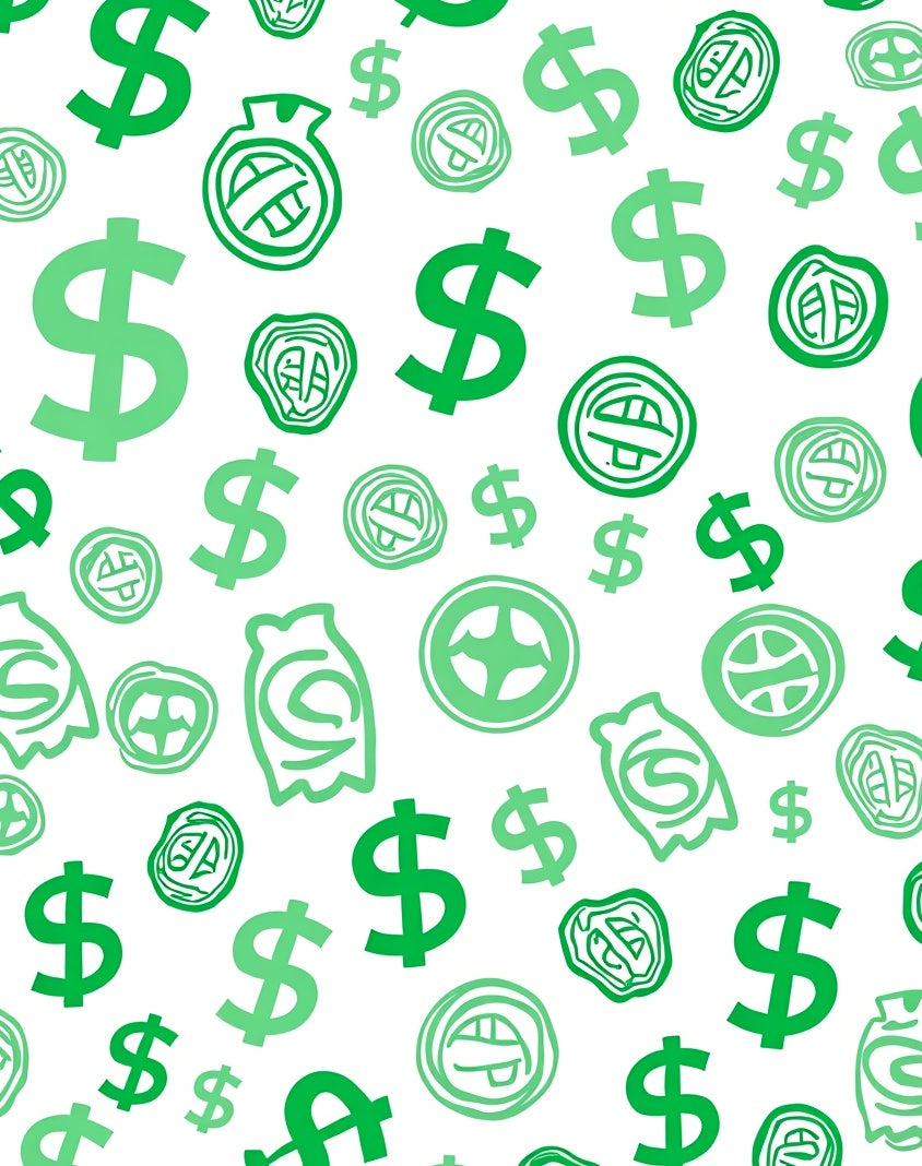 Lush Green Dollar Sign Collection Rug
