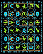 Retro Alien Dinosaur Starburst Rug