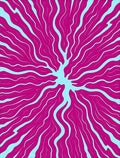 Vibrant Pink Wavy Tendril Burst Rug