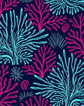 Deep Blue Coral Burst Illustration Rug