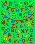 Fun Alphabet Garland Red Blue Yellow Rug