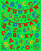 Fun Alphabet Garland Red Blue Yellow Rug