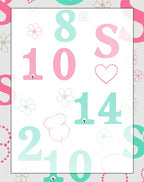 Pastel Numbers and Floral Accents Rug