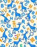Blue Giraffe Alphabet Scattered Rug