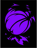 Electric Purple Burst Basketball Rug