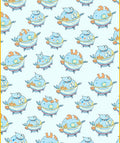 Chubby Blue Character Repeating Pattern Rug