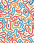 Playful Swirls Colorful Abstract Waves Rug