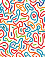 Playful Swirls Colorful Abstract Waves Rug