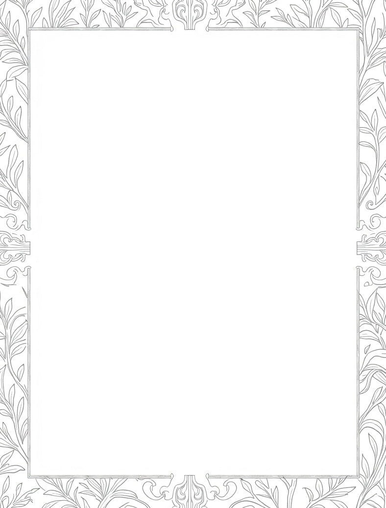 Silver Leaf Scroll Vintage Border Rug