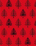 Bold Red Evergreen Forest Repeat Rug