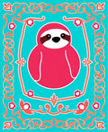 Coral Sloth Tropical Medallion Rug