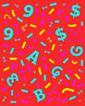 Retro Alphabet Dollar Confetti Rug