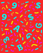 Retro Alphabet Dollar Confetti Rug