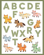 Whimsical Cats ABC Alphabet Art Rug