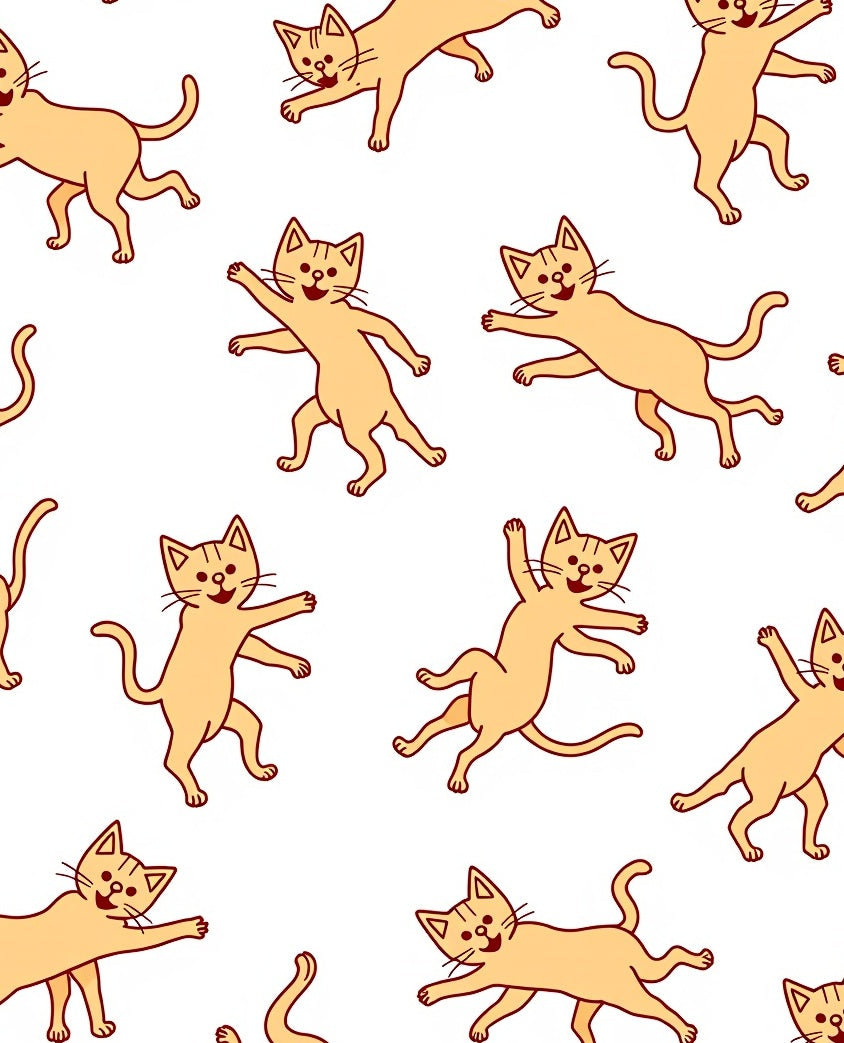 Playful Orange Cats Repeating Pattern Rug