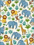 Jungle Friends Elephant Lion Giraffe Monkey Rug