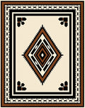 Geometric Diamond Brown Black Cream Rug