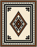 Geometric Diamond Brown Black Cream Rug