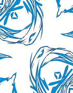 Bold Blue Artistic Swirl Rug