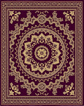 Regal Gold Mandala Plum Rug