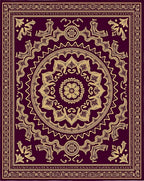Regal Gold Mandala Plum Rug