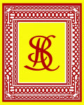 Bold Red Script Monogrammed Yellow Rug