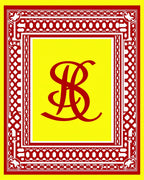 Bold Red Script Monogrammed Yellow Rug