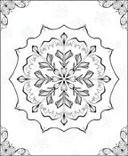 Black White Snowflake Mandala Corner Accents Rug