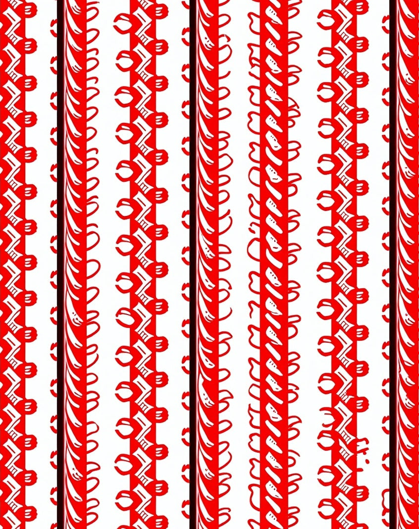 Red Abstract Stripe Medallion Rug