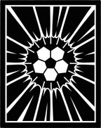 Striking Black White Soccer Ball Burst Rug