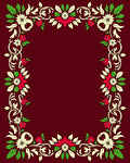 Crimson Floral Vine Swirl Rug