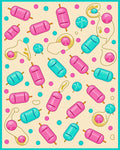 Pink Teal Candy Clusters Rug