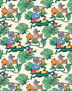 Whimsical Monkey Jungle Adventure Green Rug