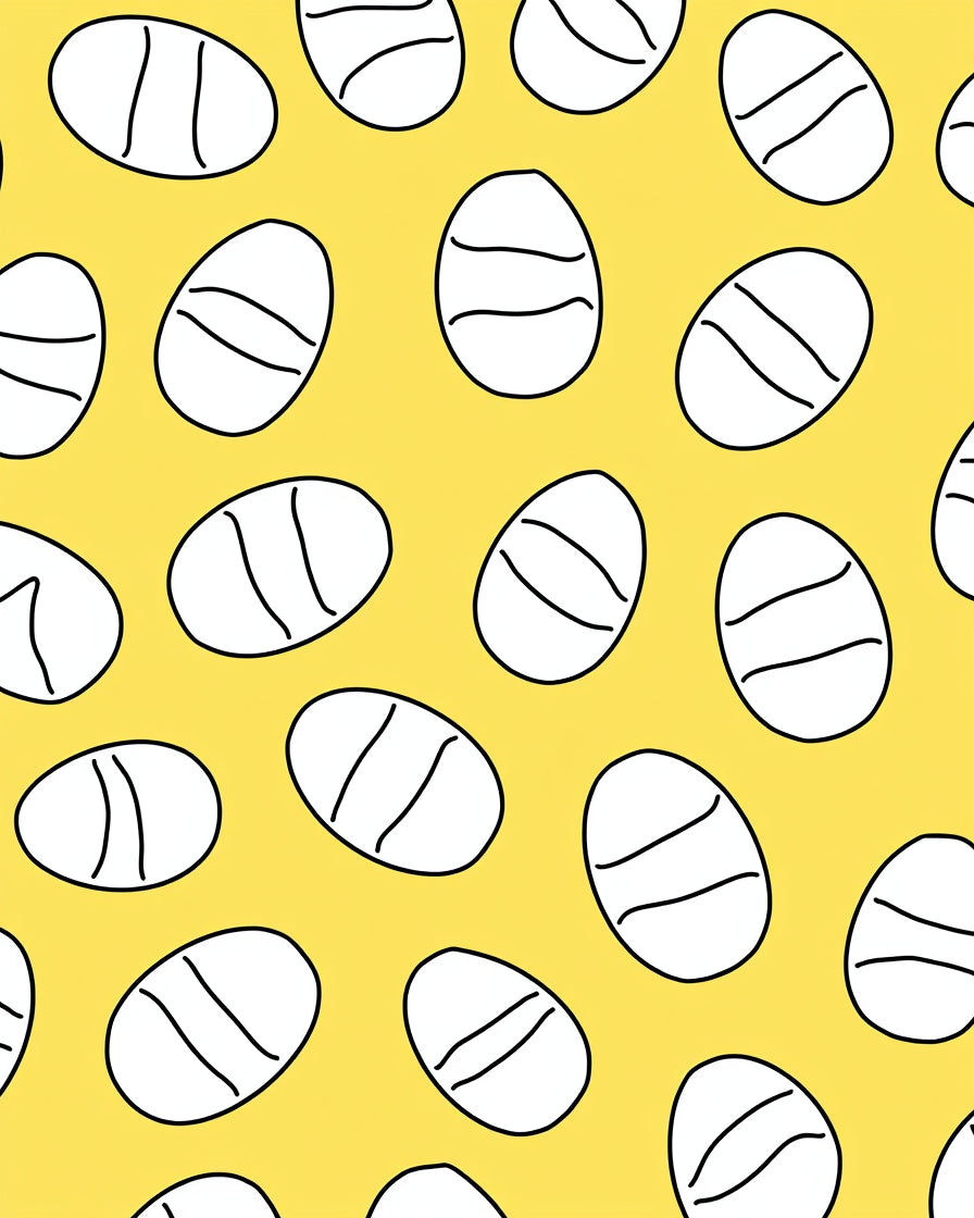 Yellow Yellow Easter Egg Pattern Rug