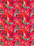Vibrant Abstract Curving Organic Forms Rug
