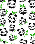 Cute Panda Bear Illustrations Black White Rug