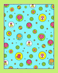 Playful Doodle Characters Scattered Circles Rug