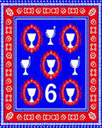 Bold Blue Trophy Medallion Number Rug